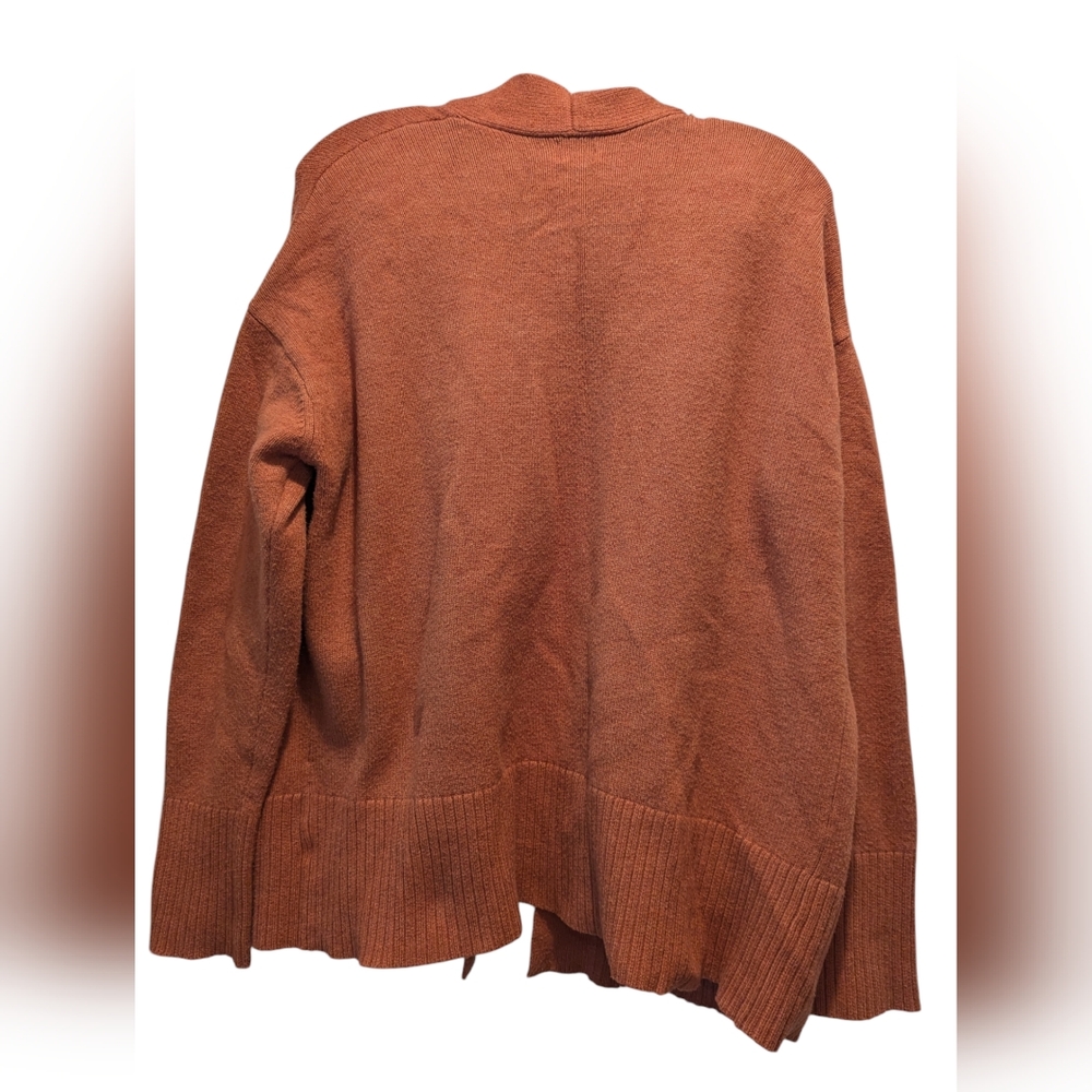 A New Day Women's Burnt Orange Cotton Blend Open Front Cardigan Size Medium - Picture 2 of 13